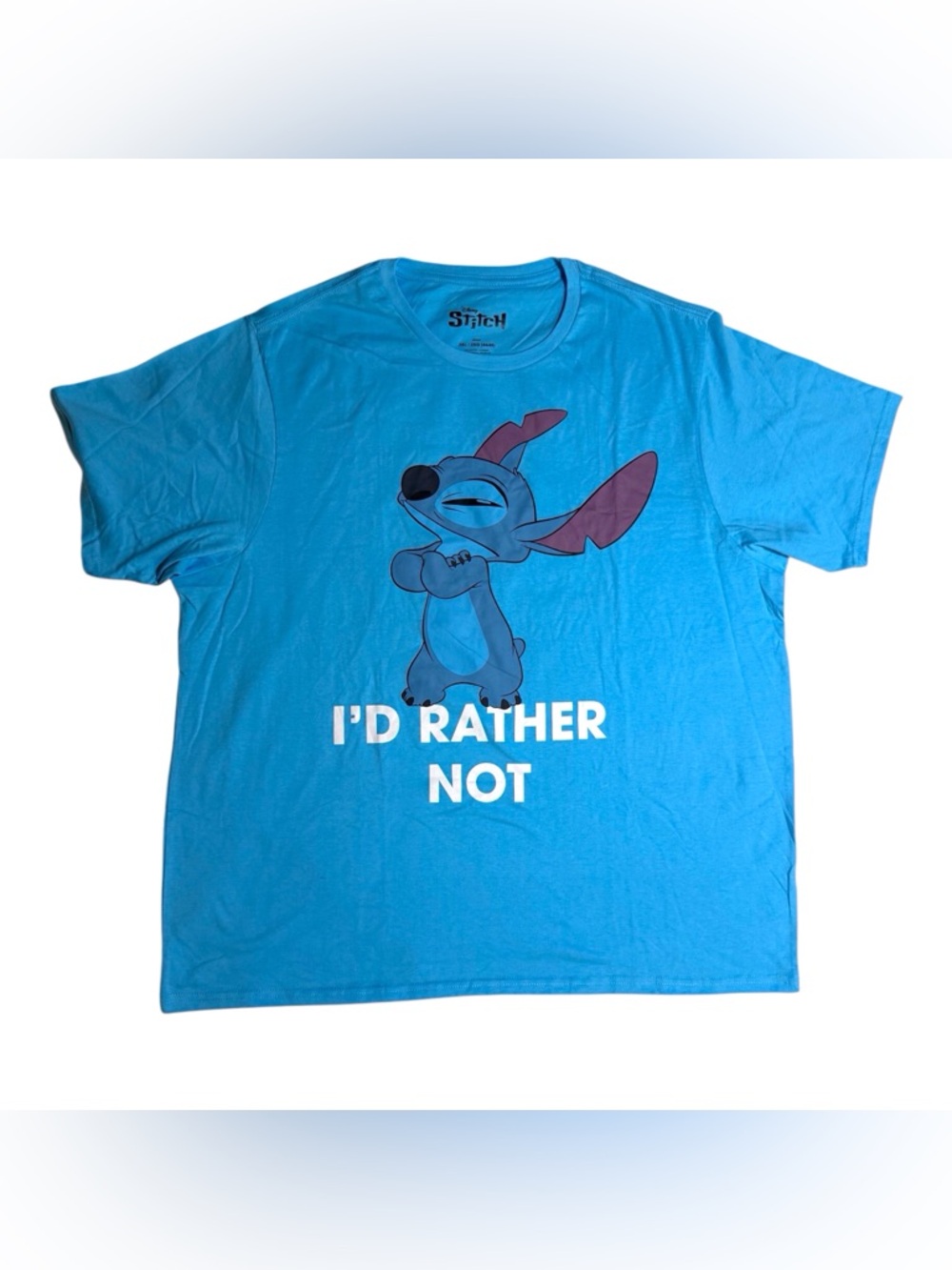 Men's Disney Lilo & Stitch I'd Rather Not Blue Graphic T-Shirt Size 3XL NWT
